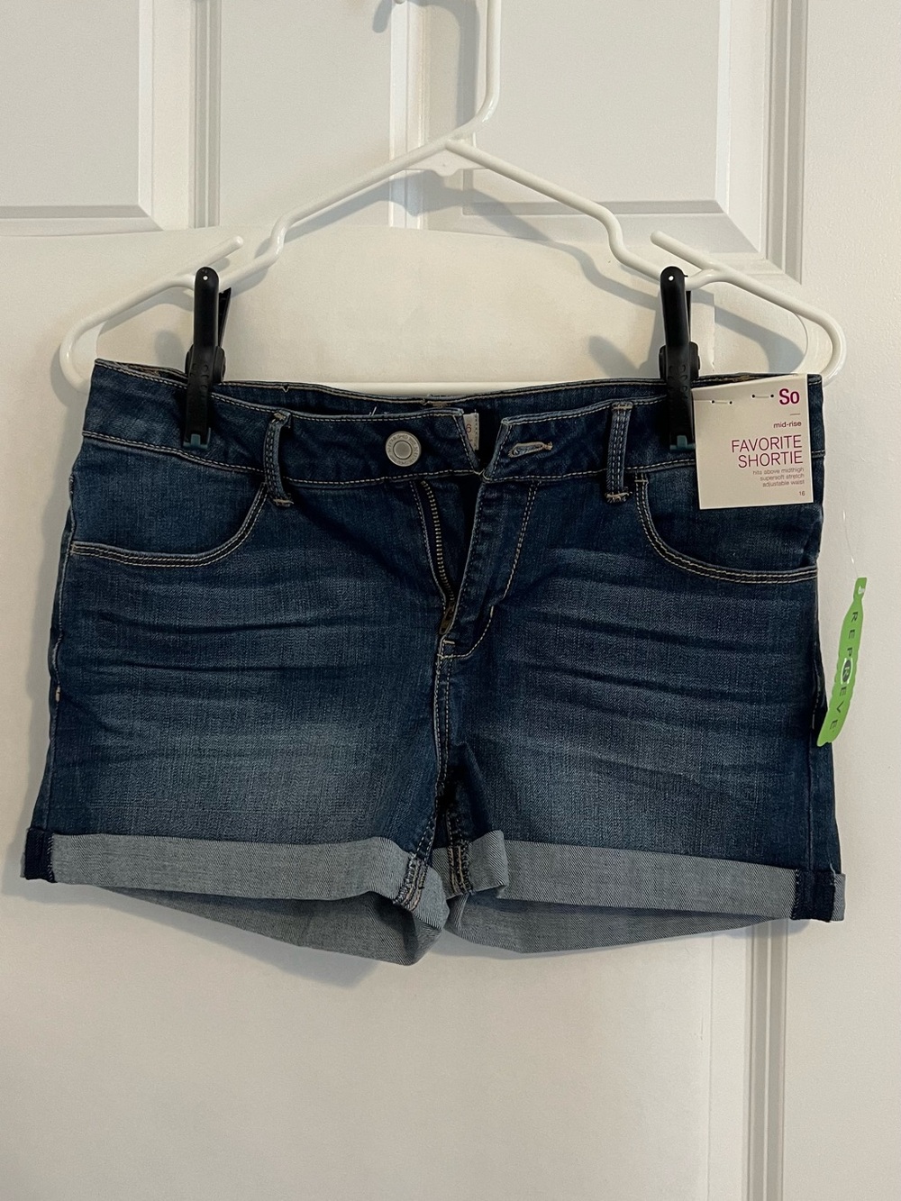 SO Dark Indigo Rolled Cuff Denim Shorties